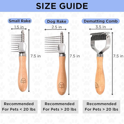 We Love Doodles Dog Dematting Brush & Rake, Detangler Brush for Dogs, Comb Tool for Grooming, Best for Doodles, Poodles, Goldendoodles, Cats & Other Pets, Matted Fur Removal On Undercoat, Small