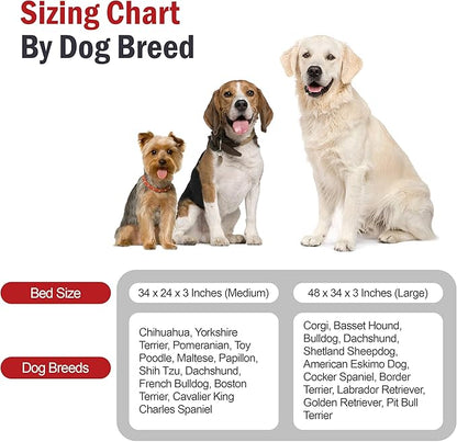 Majestic Pet 34x24x3 Inch Burgundy Orthopedic Memory Foam Rectangle Dog Bed – Medium Size Crate Dog Bed for Dogs with Joint Pain, Arthritis – Durable Pet Mattress with Egg Crate Foam, Washable Cover