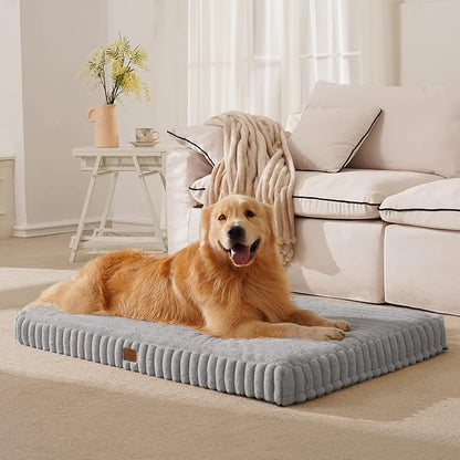 Orthopedic Dog Bed for Medium Dog, Waterproof Pet Bed,Non-Slip Bottom and Egg-Crate Foam with Removable Washable Cover Crate Bed,Grey,30"x20"x3"
