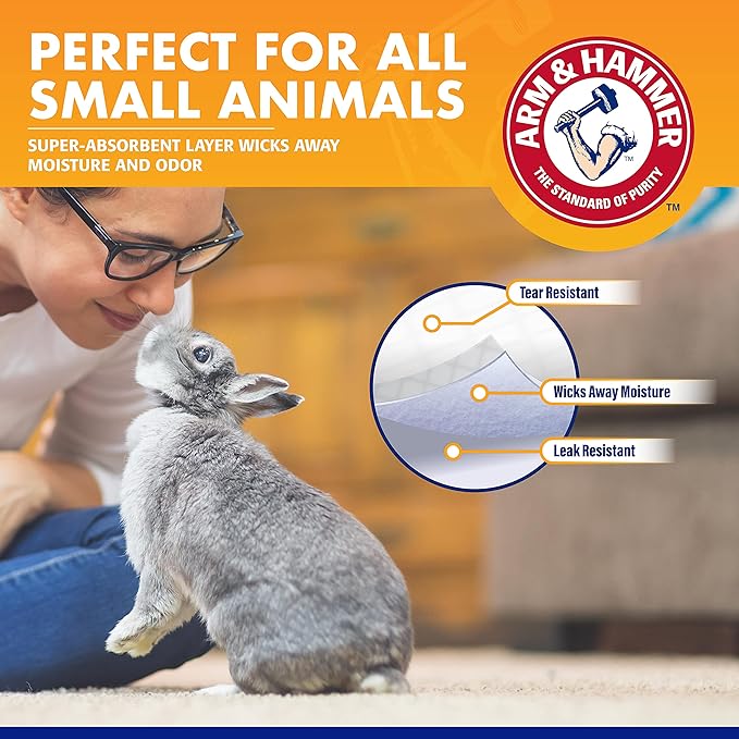 Arm & Hammer for Pets Super Absorbent Cage Liners for Guinea Pigs,Hamsters,Rabbits & All Small Animals | Best Cage Liners-for Small Animals,Small-Animal Pet Products,7 Count (Pack of 2)