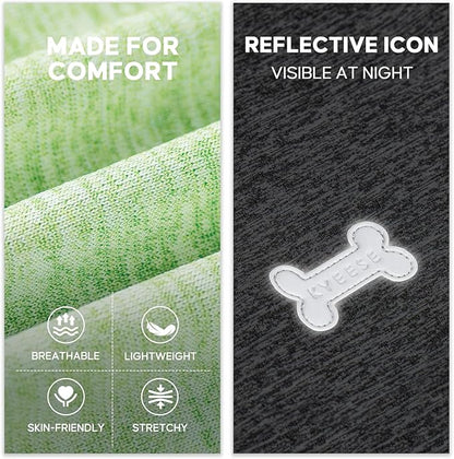 KYEESE 2Pack Dog Shirt, Lightweight Sun Protection Sleeveless Dog T Shirts for Small Dogs, Breathable Puppy Reflective Tank Top Summer Dogs Clothes for Outdoor Walking, Green+Grey, S
