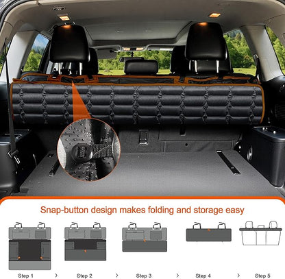 Reliadura SUV Cargo Liner for Dogs, Waterproof Pet Cargo Cover Dog Seat Cover for SUVs Sedans Vans with Bumper Flap Protector, Scrachproof Non-Slip Large Size Dog Seat Mat Universal Fit (Brown)