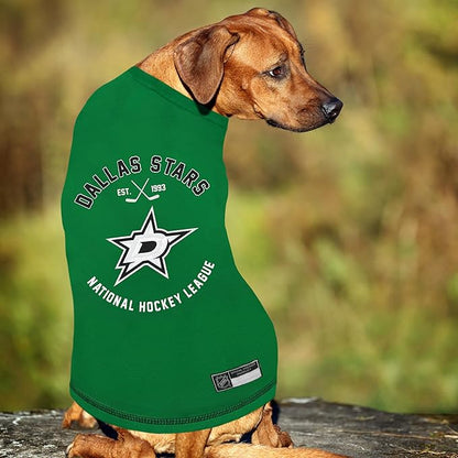 NHL Dallas Stars Tee Shirt for Dogs & Cats, Small. - Are You A Hockey Fan? Let Your Pet Be An NHL Fan Too!