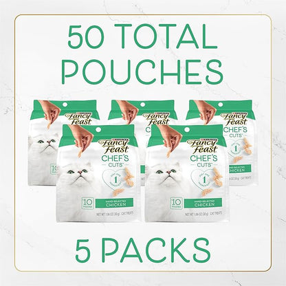 Purina Fancy Feast Natural Cat Treats, Purely Natural Hand-Selected Chicken - (Pack of 5) 10 ct. Pouches