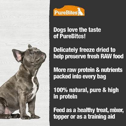 PureBites Freeze Dried Dog Treats, Duck Liver, 74g | 2.61oz Pack of 2