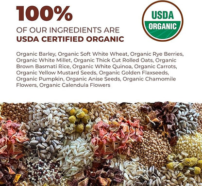 Blissful Balance Organic Parakeet Food, USDA Certified, Non-GMO, for Parakeets and Budgies, 2 lbs