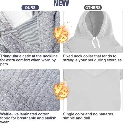 BEAUTYZOO Small Dog Hoodie Sweater with Pockets, Dog Clothes for Small Medium Dogs Boy Girl, Waffle-like Laminated Cotton Pet Coats with Hat and Leash Hole, All Weather Coat for Puppy Doggie Chihuahua