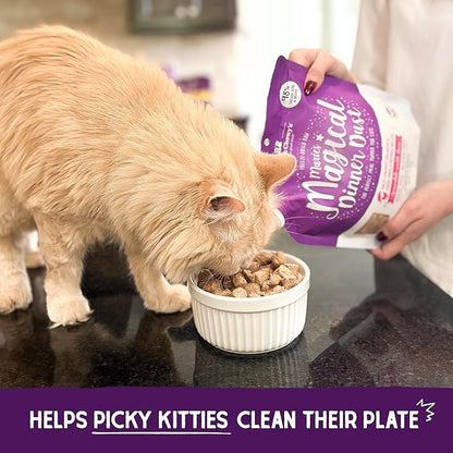 Stella & Chewy's Freeze-Dried Raw Cat & Kitten Food Topper - Magical Dinner Dust - Premium Wild-Caught Salmon & Cage-Free Chicken - Grain-Free, Protein-Rich - Perfect For Picky Eaters - 7 oz