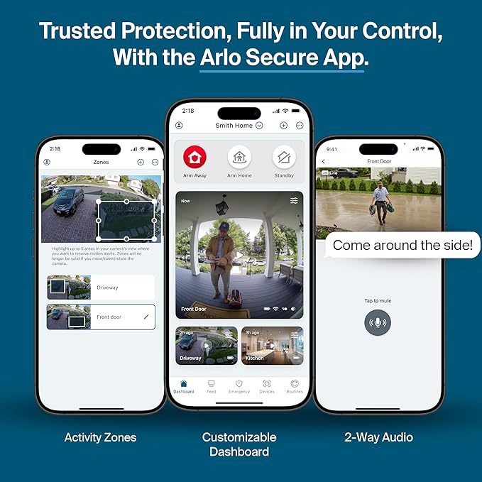 Arlo Pro Security Camera 2K HDR (6th Gen, 2025 Release) Wireless Outdoor Camera, 4 Cam with 6-Month Secure Plus Subscription
