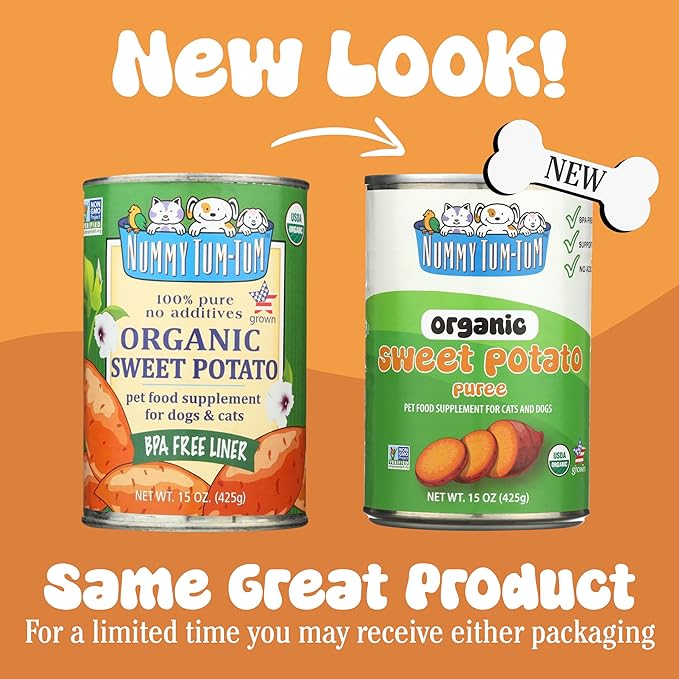 Nummy Tum Tum Organic Sweet Potato For Dogs & Cats, 15 Ounce (Pack of 12)