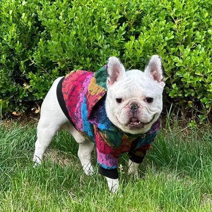 Dog Hoodie Luxury Winter Small Dog Jacket Clothes Classic Designer French Bulldog Teddy Pug Puppy Clothes(L)
