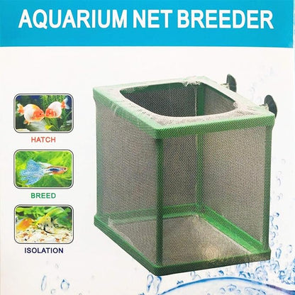 COMOK Fish Hatchery Breeder Box Aquarium Separation Net Nylon Incubator Mesh Fish Breeding Tanks Isolation Box Green Square