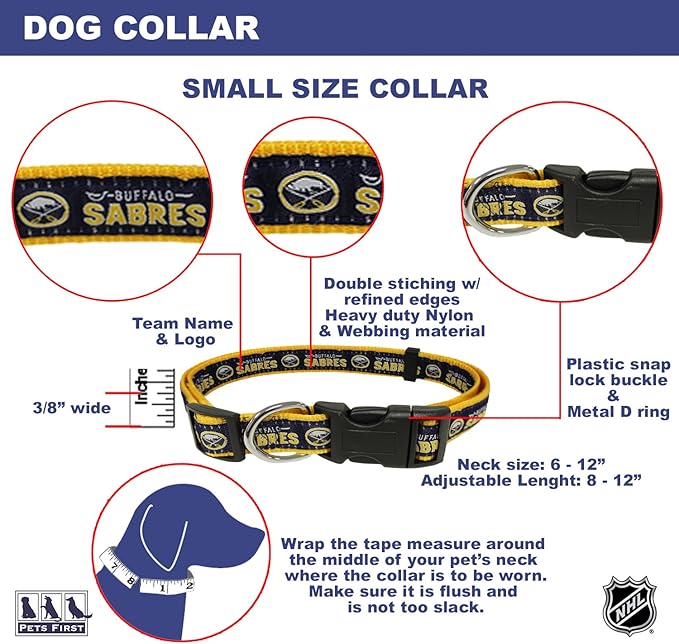 Pets First NHL Collar for Dogs & Cats. Adjustable, Cute, & Stylish! The Ultimate Hockey Fan Collar!