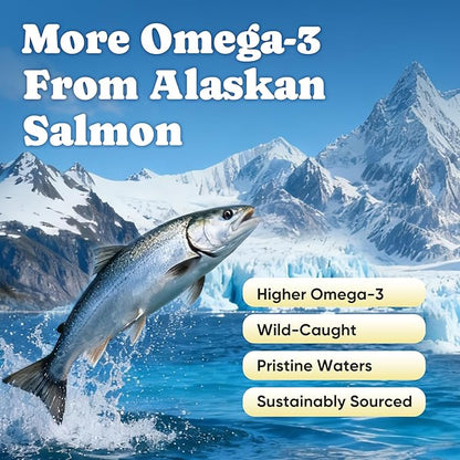 Omega 3 for Dogs – Salmon Oil for Dogs Skin & Coat Health, Fish Oil Supplement for Dog Shedding, Itch & Hot Spot Relief, Allergy Chews with EPA & DHA Fatty Acids for Skin & Joint Support - 180 Ct