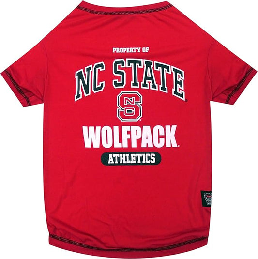 Pets First Collegiate NORTH CAROLINA STATE WOLFPACKS Dog T-Shirt, Medium. - Licensed Shirt for Pets Team Colored with Team Logos.- Premium Stretchable Materials for the Comfrot of your Dog & Cat.
