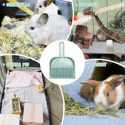 Cage Cleaner for Guinea Pigs Mini Dustpan and Brush Set for Chinchilla/Hamster/Bunny Small Animals Waste Cleaning Tool Kit