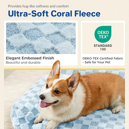 ABCPET Cat Bed Cats Couch for Puppy and Kitten, Fluffy Pet Couch Small Dog Sofa Bed, Supportive Cat Sofa for Indoor Cats, Washable Cover & Non-Slip, 26 inch, Blue