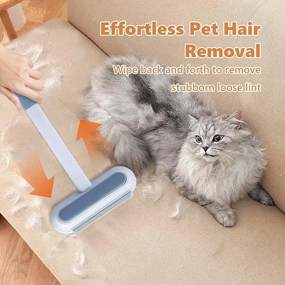 Tiiyee Pet Hair Remover for Furniture, 17in Dog and Cat Hair Removal Brush | 4 in 1 Reusable Washable Lint Cleaner with Long Handle Cleaning for Couch, Carpet, Clothes & Bedding Car Seats Window Tile
