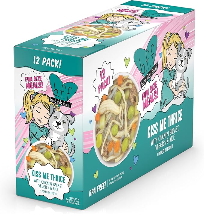 Weruva Best Fido Friend Fun Size Meals for Dogs, Kiss Me Thrice, 2.75oz Cup, Pack of 12