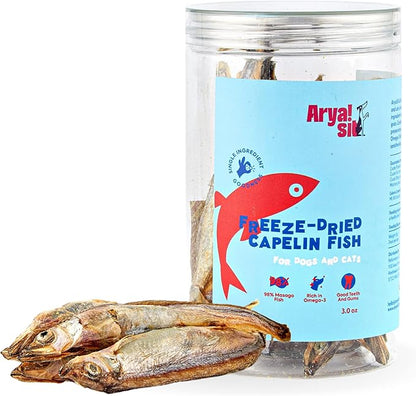 Arya Sit! - Freeze-Dried Single Ingredient Dog Treats (Capelin Fish)