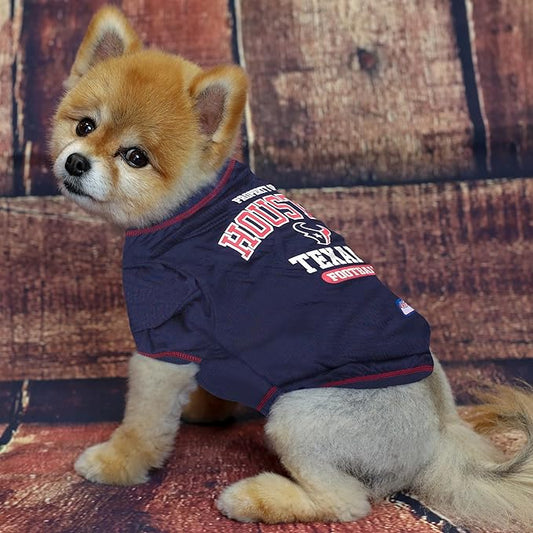 NFL Houston Texans Dog T-Shirt for Pets, Size Small. Officially Licensed Pet Shirt with Team Logo, Soft Stretchable Comfort Fit Apparel for Dogs & Cats