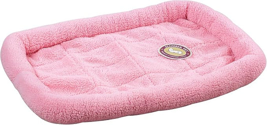 Slumber Pet Sherpa Crate Pet Bed with Bumper-Style Cushioning for Comfort in Crate