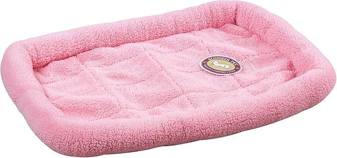 Slumber Pet Sherpa Crate Pet Bed with Bumper-Style Cushioning for Comfort in Crate