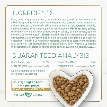 Fancy Feast Purina Dry Cat Food with Ocean Fish, Salmon, and Garden Greens Accents - 7 lb. Bag (Pack of 2)