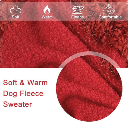 Dog Sweater Chihuahua Sweatshirt Dog Clothes for Small Dogs Girl Boy Soft Fleece Coat for Small Dogs Cat Clothes Soft Puppy Cat Clothing, Red, XXS