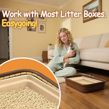 Disposable Litter Boxes for Cats Leak-Proof: 3-Pack Odor Control Sustainable Large Kitty Tray for Travel/Indoor Use