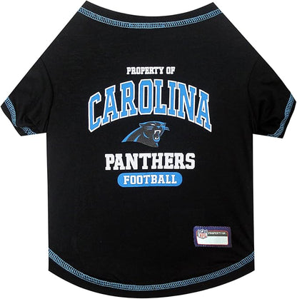 NFL Carolina Panthers Dog T-Shirt for Pets, Size Medium. Officially Licensed Pet Shirt with Team Logo, Soft Stretchable Comfort Fit Apparel for Dogs & Cats
