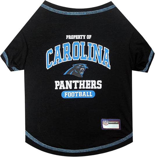NFL Carolina Panthers Dog T-Shirt for Pets, Size Medium. Officially Licensed Pet Shirt with Team Logo, Soft Stretchable Comfort Fit Apparel for Dogs & Cats