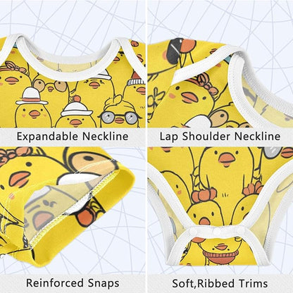 Bright Emotions Raccoons Baby Short Sleeve Bodysuits Romper Unisex Infant Outfit Wrapping Clothes for Boy Girl kids 3M