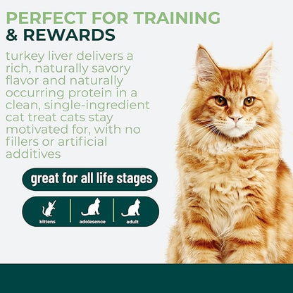 Momentum Carnivore Nutrition Freeze-Dried Turkey Liver Cat Treats – Single-Ingredient, High-Protein, All-Natural, Grain-Free, Naturally Flavorful & Lean – Made in USA – 1.9 oz Bag