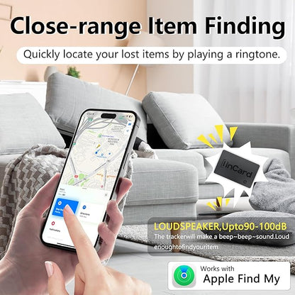 Ultra-Thin Air Tag 0.07in Wallet Tracker (Both iOS and Android) IP68 Bluetooth GPS Tracker for Bags Passport Works with Find My (Apple MFi Certified) & Google Find My Device - 5 Year Battery Life