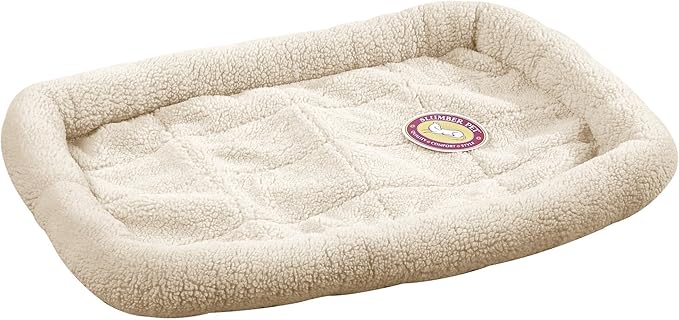 Slumber Pet Sherpa Crate Pet Bed with Bumper-Style Cushioning for Comfort in Crate