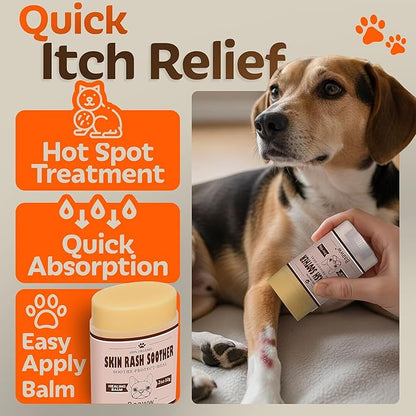 Dog Irritated Skin Relief - Hot Spot Soother Skin Treatment Moisturizer, Anti-Itch & Allergy Dog Lotion, Coconut Oil for Itchy Skin- Soothing Relief for Dry Itchy Coat, Balm 2oz - 2 Pack