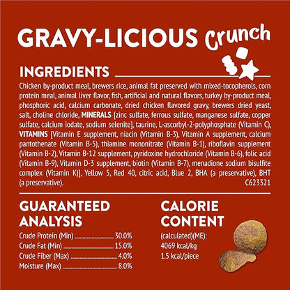Purina Friskies Cat Treats, Party Mix Gravy-licious Crunch Chicken and Gravy Flavors - (Pack of 6) 6 oz. Pouches
