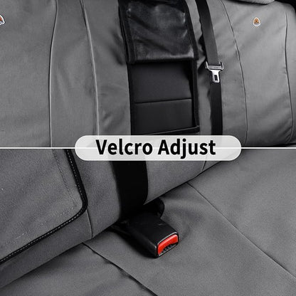 Coverado Rear Car Seat Covers, Waterproof Canvas Seat Protector for Car Seat Cushions for Kids & Dogs, Seat Covers Compatible with 2015-2026 Ford F150&2017-2026 Ford F250 F350 F450(Gray, 2PCS)