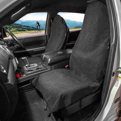 Leader Accessories 2pcs Grey Waterproof Towel Auto Car Seat Cover Protector Machine Washable - Fit Yoga Running Crossfit Athletes Beach Swimming Outdoor Sports