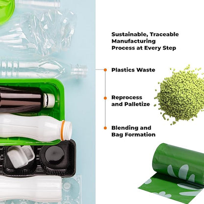 Best Pet Supplies Dog Poop Bags for Waste Refuse Cleanup, Doggy Roll Replacements for Outdoor Puppy Walking and Travel, Leak Proof and Tear Resistant, Thick Plastic - Green (Scented), 300 Bags