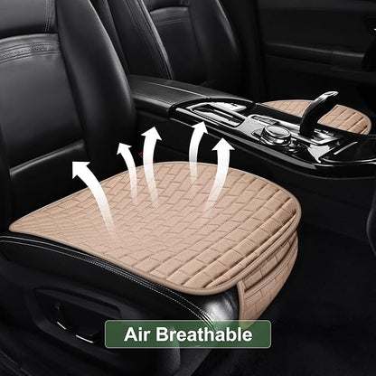 VarCozy Linen Car Seat Covers, Bottom Breathable Seat Covers for Cars for All Seasons with Non-Slip Protector, Universal Seat Covers for Cars, SUVs, Trucks