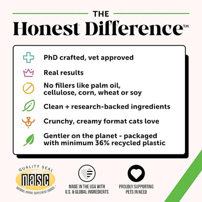 Cat Probiotics Gut + Immune Health Chews – Crunchy & Creamy Cat Treats for Digestive Health, Gut Flora & Constipation Relief – Supports Immunity, Regularity, & Healthy Digestion, 30-Day Supply Chicken