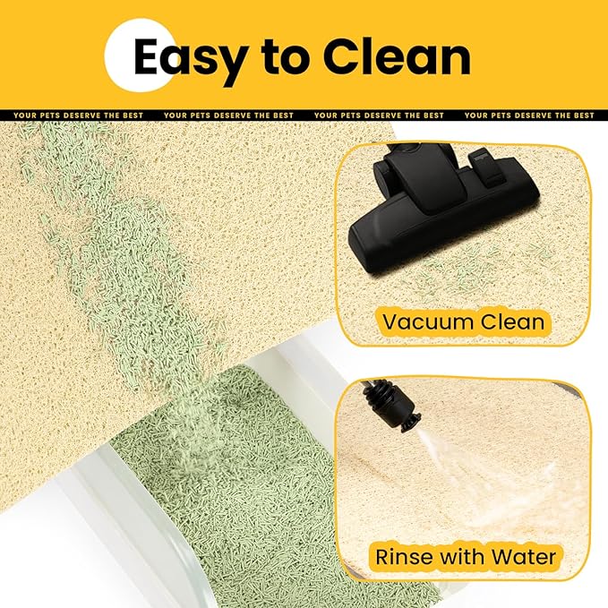 Conlun Cat Litter Mat Litter Trapping Mat, Premium Durable PVC Cute Cat Litter Box Mat, Non-Slip, Less Waste Kitty Litter Mat, Soft on Kitty’s Paws, 24”x 17” cat matts for litter
