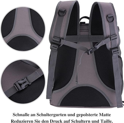 LOLLIMEOW Large Pet Carrier Backpack, Bubble Backpack Carrier for Fat Cats and Puppies,Airline-Approved(Grey)