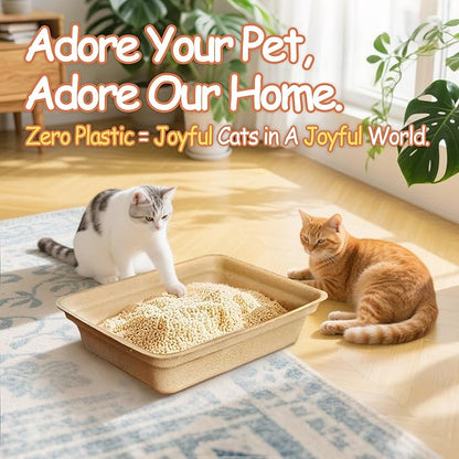 Disposable Litter Boxes for Cats Leak-Proof: 20-Pack Odor Control Sustainable Large Kitty Tray for Travel/Indoor Use