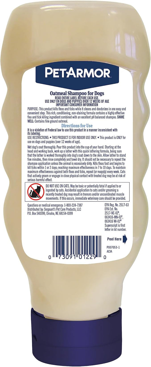 PetArmor Flea & Tick Protection Oatmeal Shampoo for Dogs, Hawaiian Ginger Scent, 18 oz (Pack of 2)