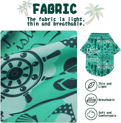 Hawaiian Dog Shirt – Lightweight and Breathable Summer T-Shirt with Tropical Prints, Fun Beach Outfit for Small, Medium, and Large Dogs, Perfect for Hot Days and Outdoor Vacation.Beach S