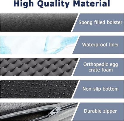 WESTERN HOME Dog Beds Large Sized Dog, Orthopedic Large Pet Bed with Waterproof Lining, Removable Washable Cover and Anti-Slip Bottom Pet Couch, Large Sofa Bed - 36in, Grey