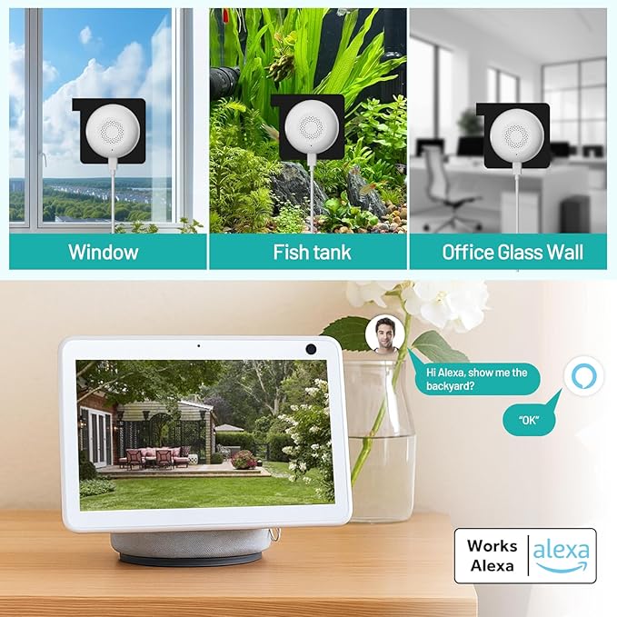3MP Window Cameras for Home Security-2 Pack, 5G & 2.4GHz WiFi Dome Security Camera with Full Color Night Vision, Person & Motion Detection, Two-Way Audio, Alexa, 24/7 Recording, Easy Install
